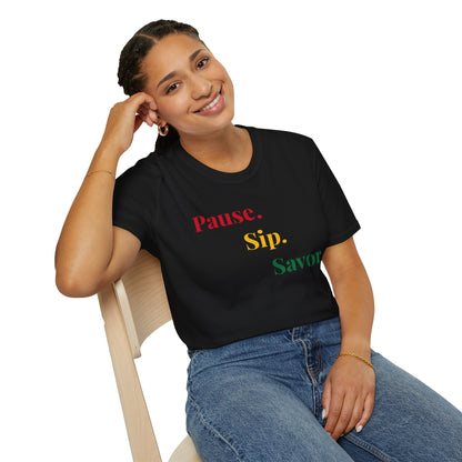 Juneteenth T-Shirt – Pause, Sip, Savor | Me Time Coffee Tee