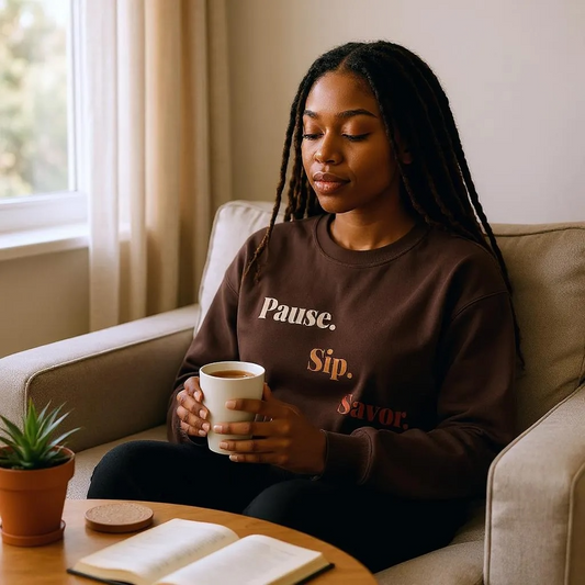 Pause. Sip. Savor. Sweatshirt